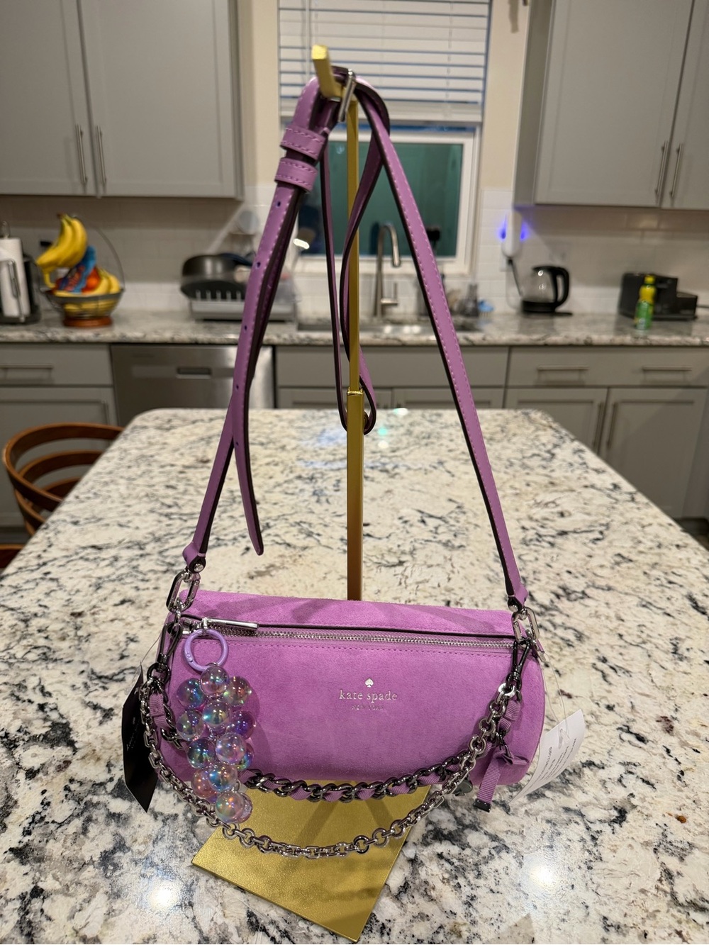 Kate Spade Roulette Suede Mini Convertible Bag Lilac NWT